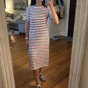 Pomander Place Striped Dress - Red, Green, Black, White